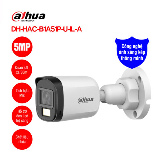 Camera HDCVI 5MP DAHUA DH-HAC-B1A51P-U-IL-A