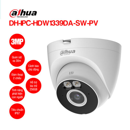 Camera Wifi Turret 3MP DAHUA DH-IPC-HDW1339DA-SW-PV