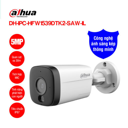 Camera Wifi 5MP Dahua DH-IPC-HFW1539DTK2-SAW-IL